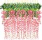 12 Pack 1 Piece 3.6 Feet Artificial Fake Wisteria Vine Ratta Hanging Garland Silk Flowers String Home Party Wedding Decor (Pink)